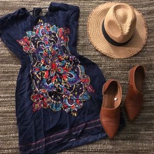 Navy Print Dress // Forever 21 // Small